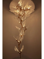 Creative Bionic Resin Leaves Chandelier for Living Room/Dining Room/Staircase - Linear/L47.2"*H19.7"Warm Light -  Manorlights