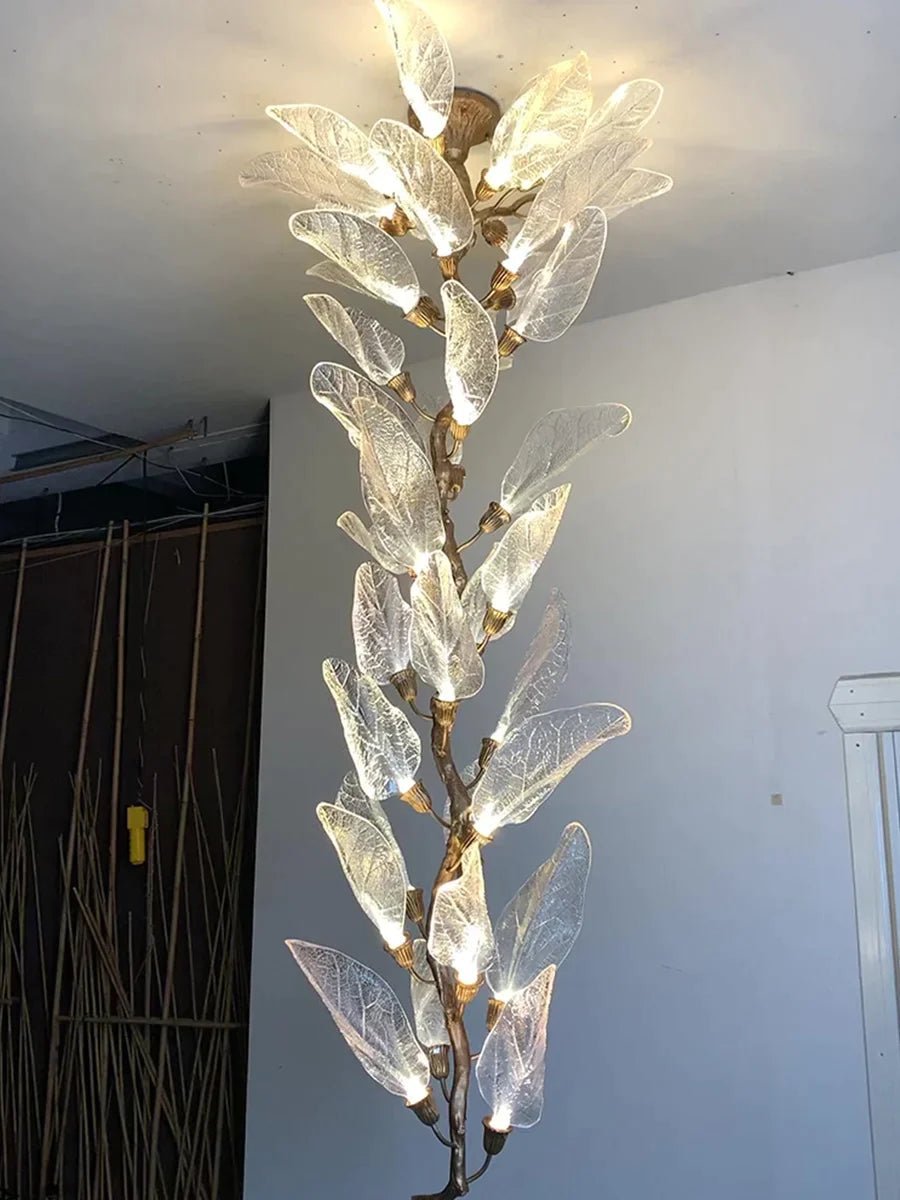 Creative Bionic Resin Leaves Chandelier for Living Room/Dining Room/Staircase - Wall Lamp/W31.5"*H70.8"Warm Light -  Manorlights