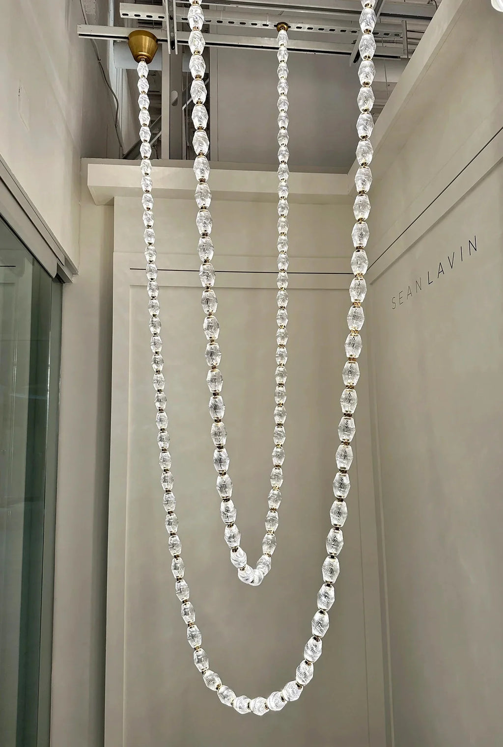 Creative Glass Pearl Necklace Pendant Chandelier for Living/Dining Room/Staircase-Manorlights