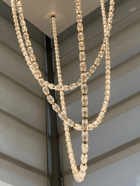 Creative Glass Pearl Necklace Pendant Chandelier for Living/Dining Room/Staircase-Manorlights