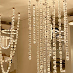 Creative Glass Pearl Necklace Pendant Chandelier for Living/Dining Room/Staircase-Manorlights