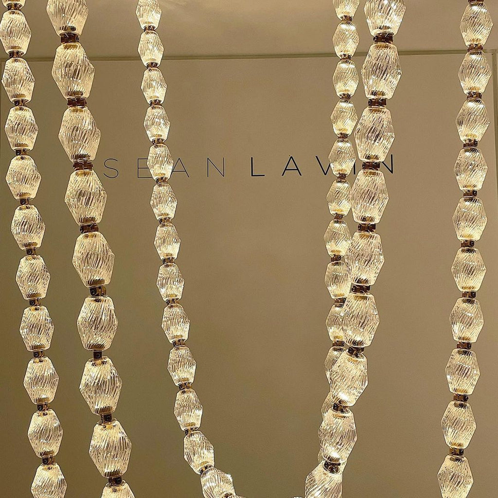 Creative Glass Pearl Necklace Pendant Chandelier for Living/Dining Room/Staircase-Manorlights