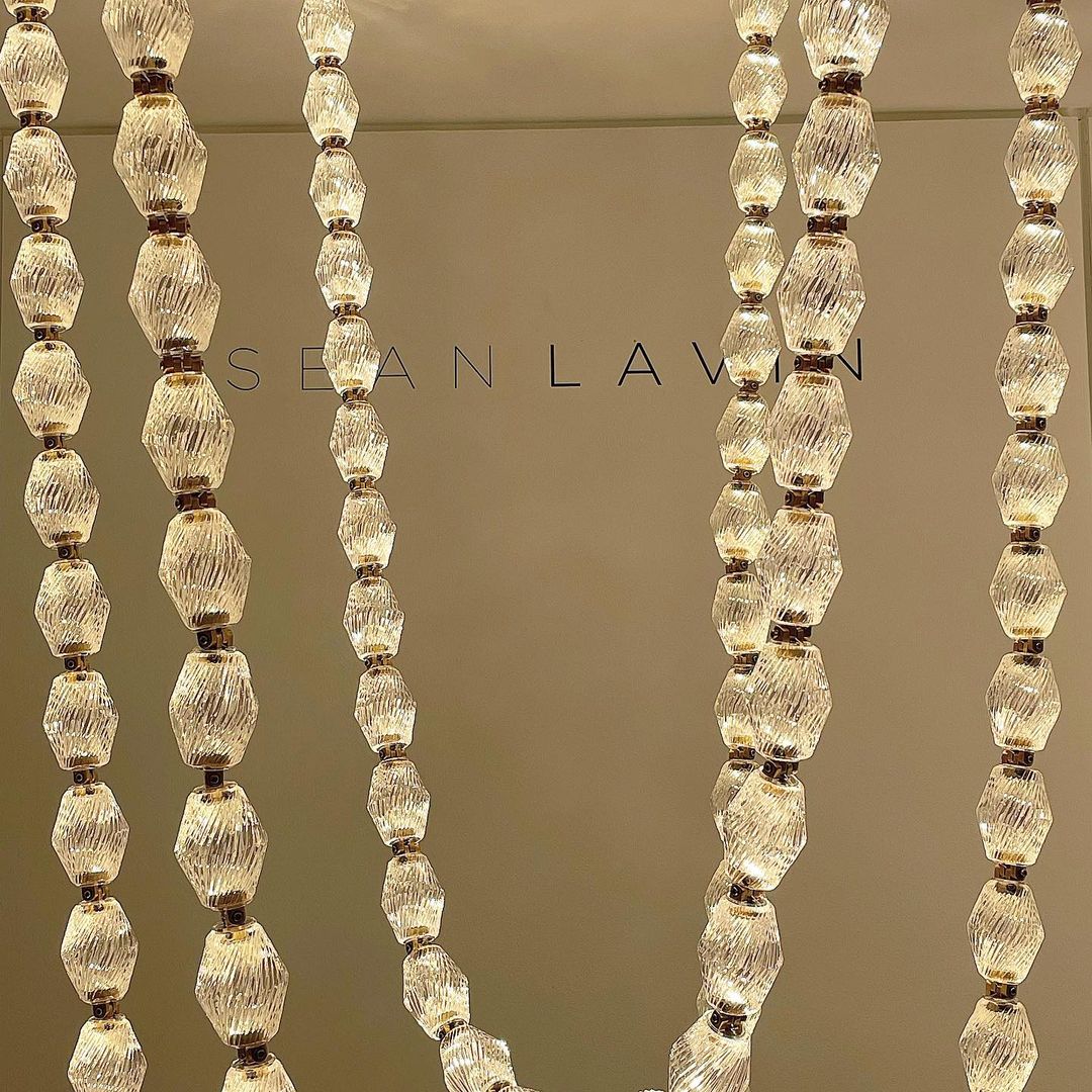 Creative Glass Pearl Necklace Pendant Chandelier for Living/Dining Room/Staircase-Manorlights