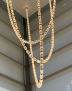 Creative Glass Pearl Necklace Pendant Chandelier for Living/Dining Room/Staircase-Manorlights
