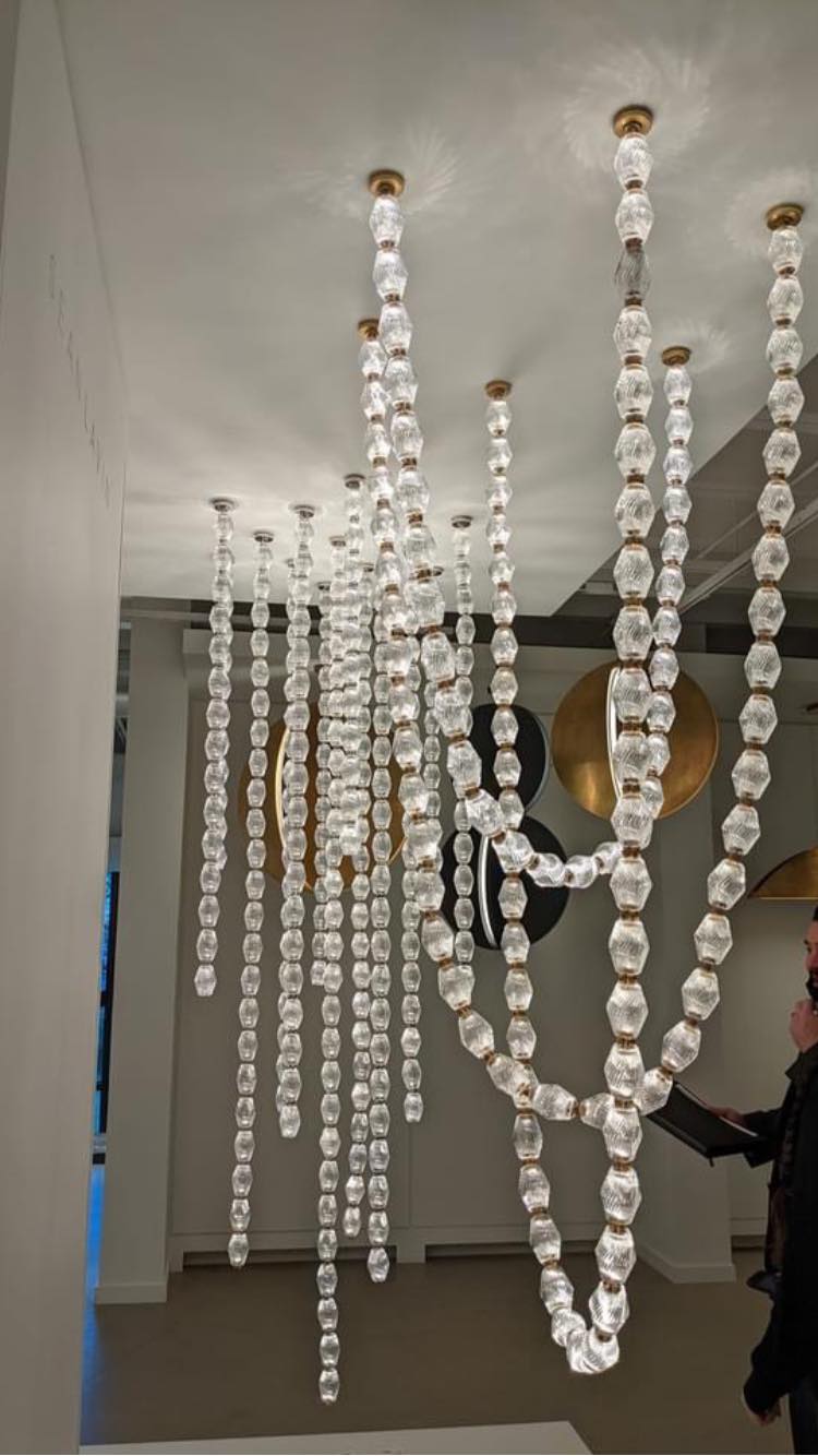 Creative Glass Pearl Necklace Pendant Chandelier for Living/Dining Room/Staircase-Manorlights