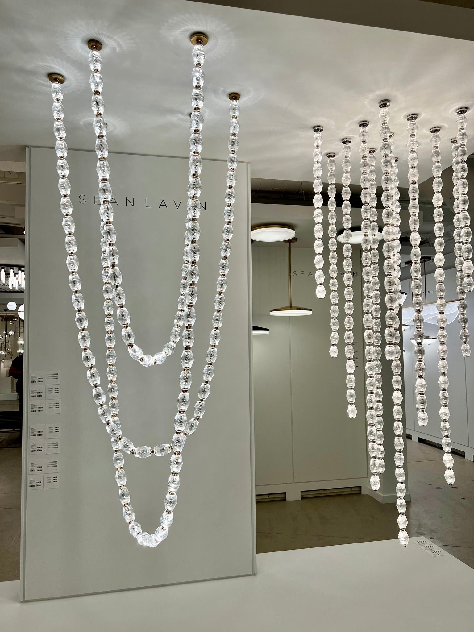 Creative Glass Pearl Necklace Pendant Chandelier for Living/Dining Room/Staircase-Manorlights