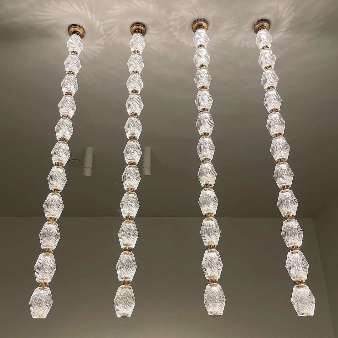 Creative Glass Pearl Necklace Pendant Chandelier for Living/Dining Room/Staircase-Manorlights
