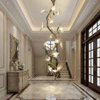Crissy Branch Brass Bird Branch Staircase Chandelier - H78.74" (200cm)CopperCool white 6000KManorlights
