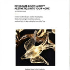 Crissy Branch Brass Bird Branch Staircase Chandelier - H78.74" (200cm)CopperCool white 6000KManorlights