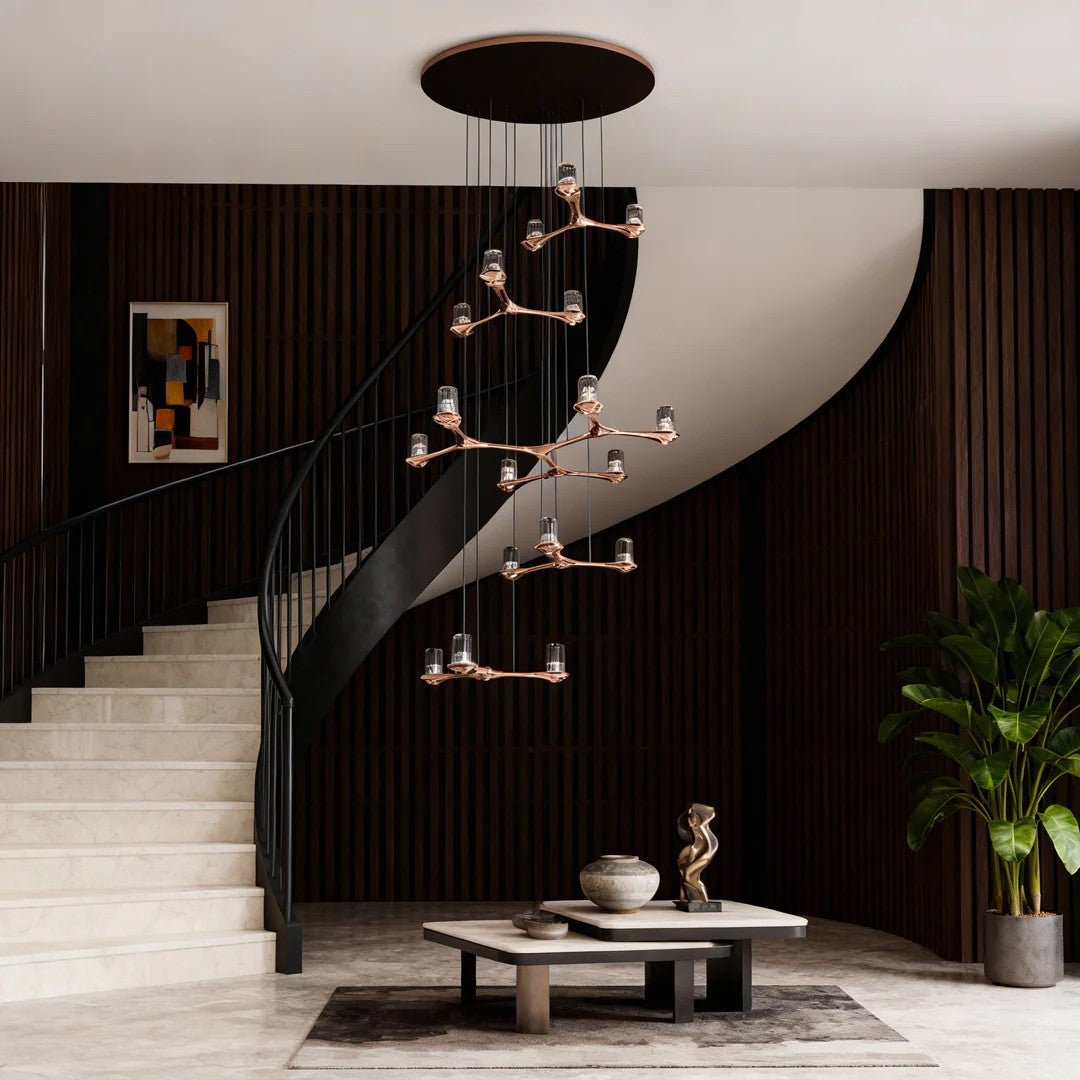 Crystal Staircase Chandelier Nordic Creative Ceiling Light - Manorlights