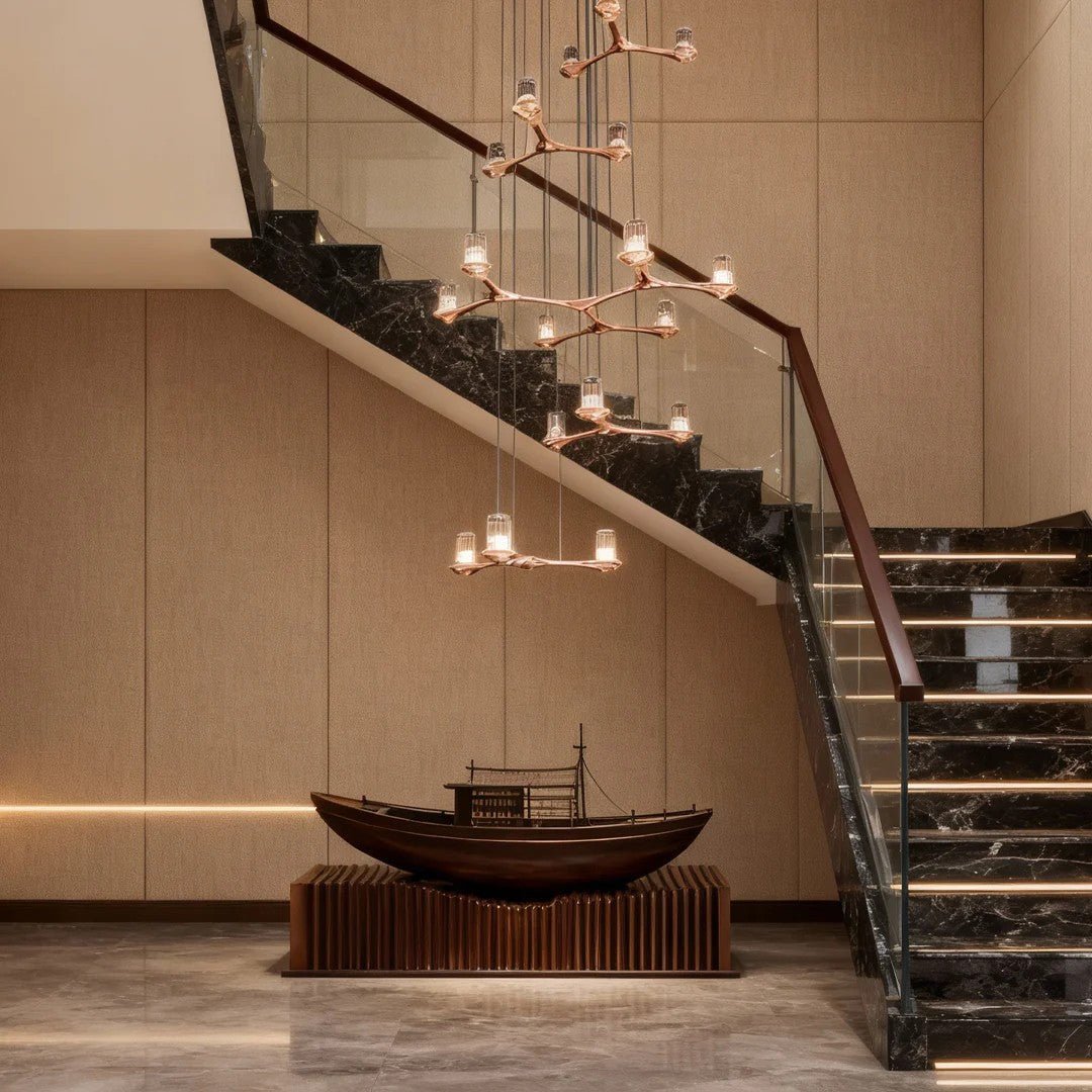 Crystal Staircase Chandelier Nordic Creative Ceiling Light - Manorlights