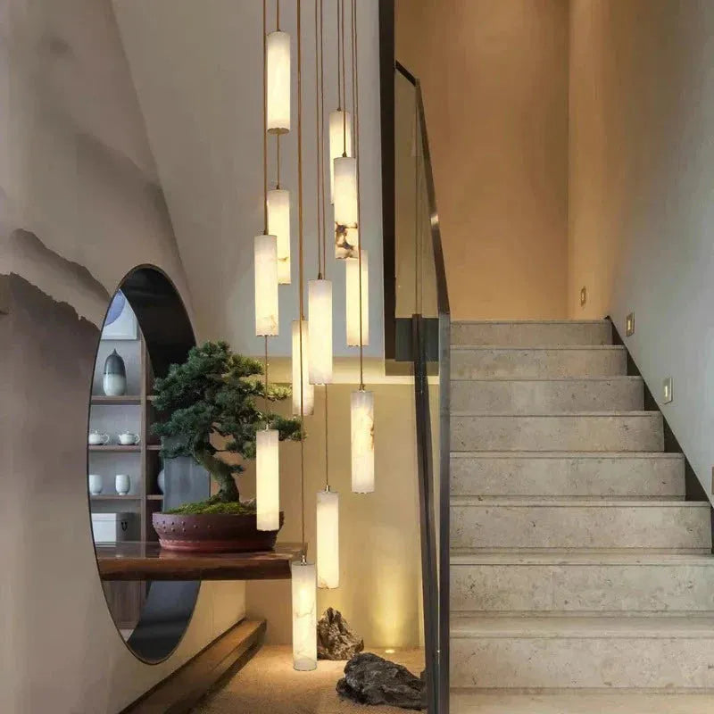 Darlen Modern Staircase Chandelier - 6 LightsRemote Control (Dimmable) - Manorlights