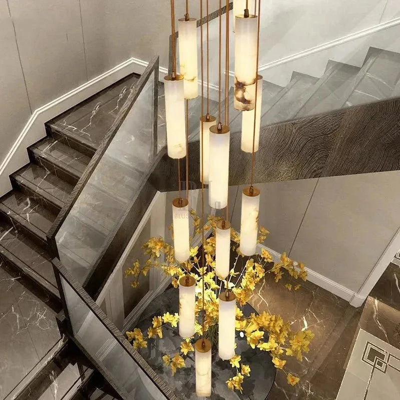 Darlen Modern Staircase Chandelier - 6 LightsRemote Control (Dimmable) - Manorlights