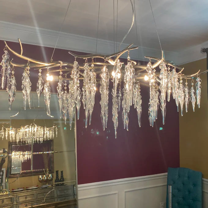 Modern Geometric Crystal Branch Chandelier
