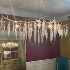Modern Geometric Crystal Branch Chandelier