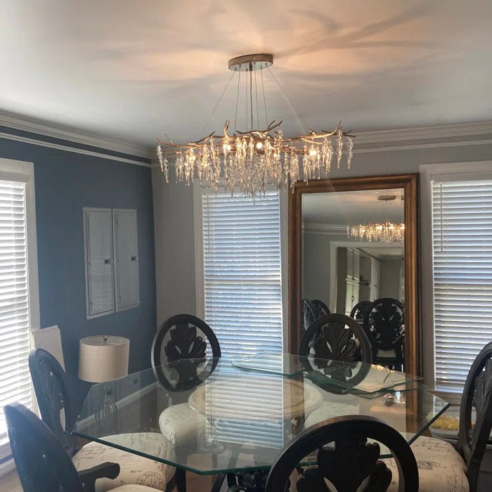 Modern Geometric Crystal Branch Chandelier