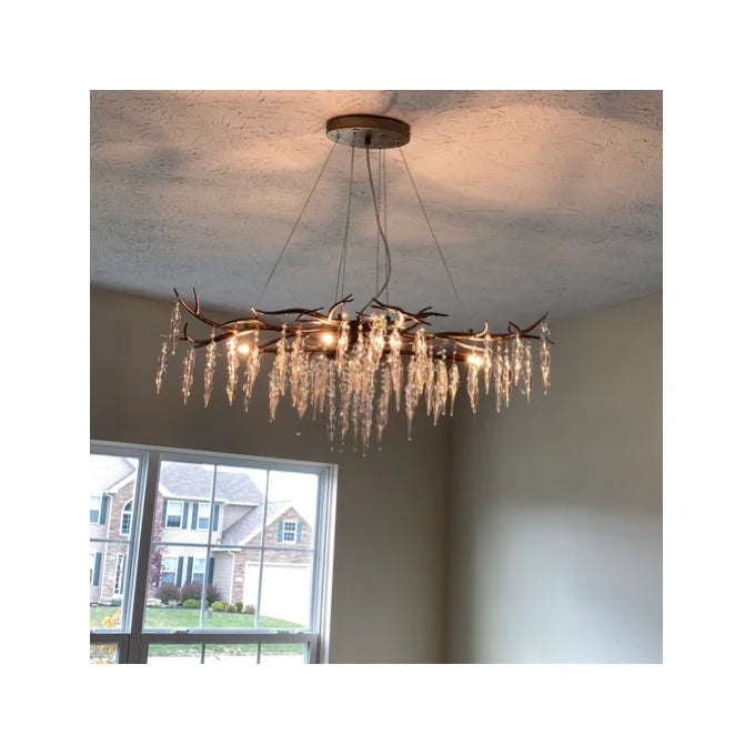 Modern Geometric Crystal Branch Chandelier