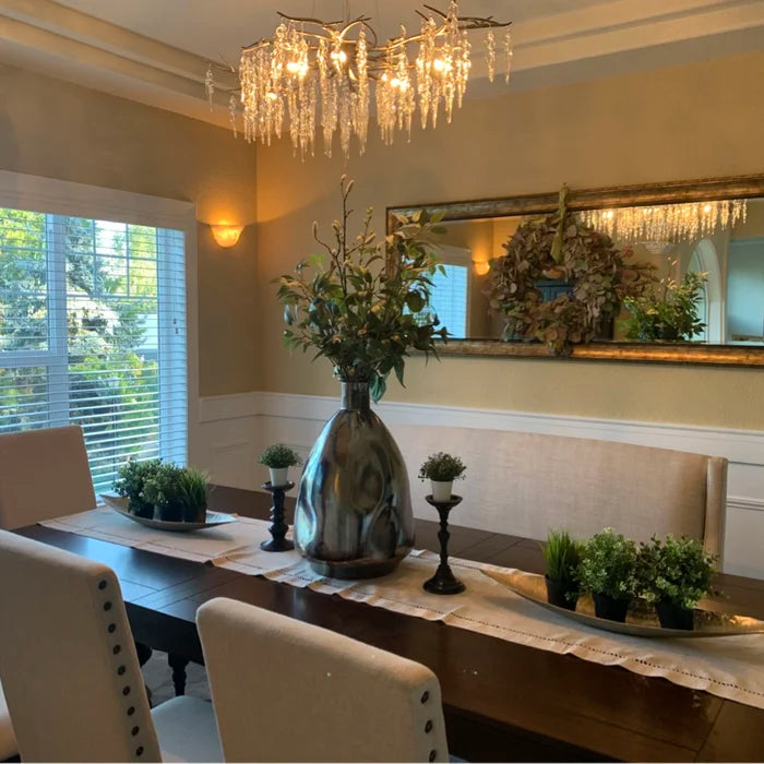 Modern Geometric Crystal Branch Chandelier