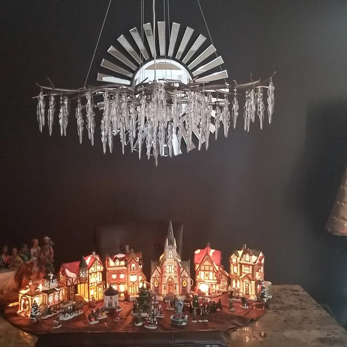 Modern Geometric Crystal Branch Chandelier