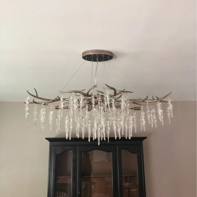 Geometric crystal chandelier for living room