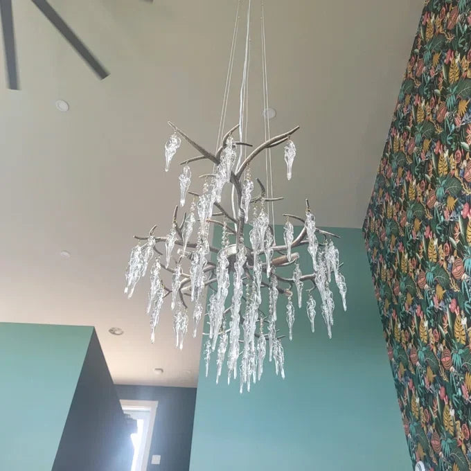 Modern Geometric Crystal Branch Chandelier