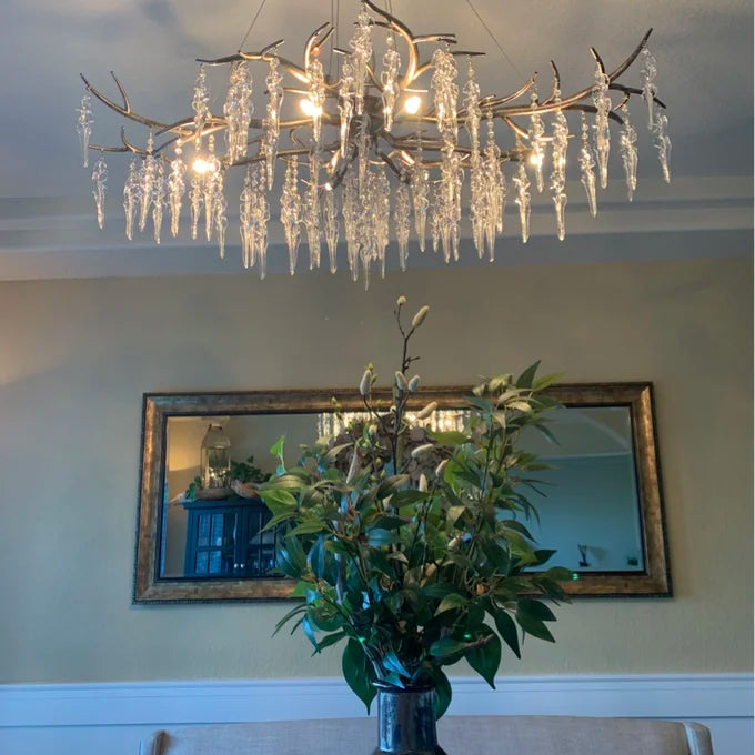 Modern Geometric Crystal Branch Chandelier