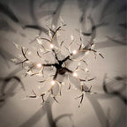 Crystal branch chandelier in brass finish