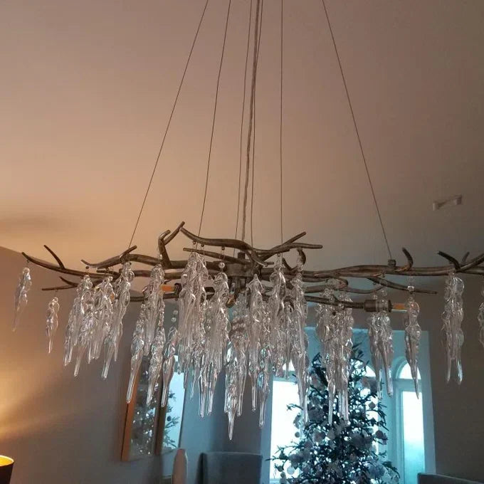 Modern Geometric Crystal Branch Chandelier
