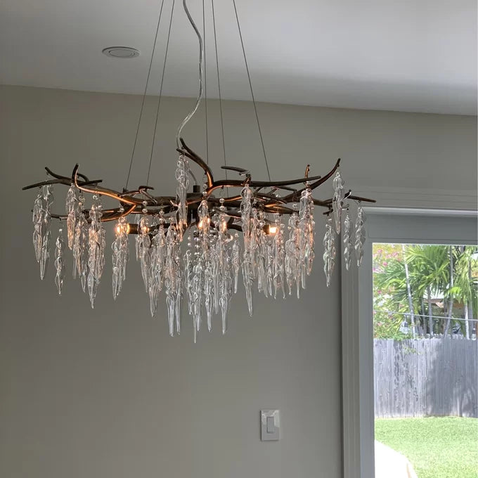 Modern Geometric Crystal Branch Chandelier