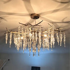 Modern geometric crystal branch chandelier