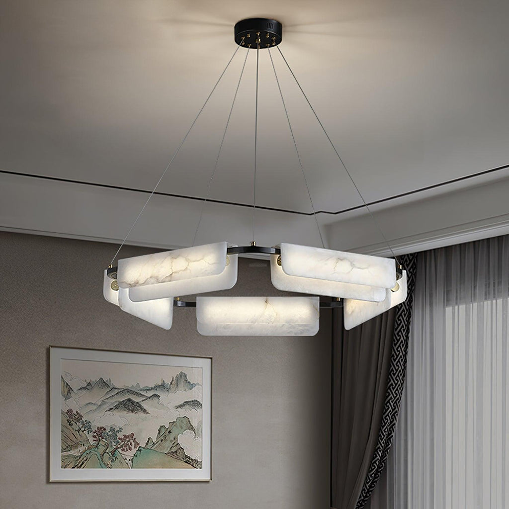 Delia Round Alabaster Chandelier