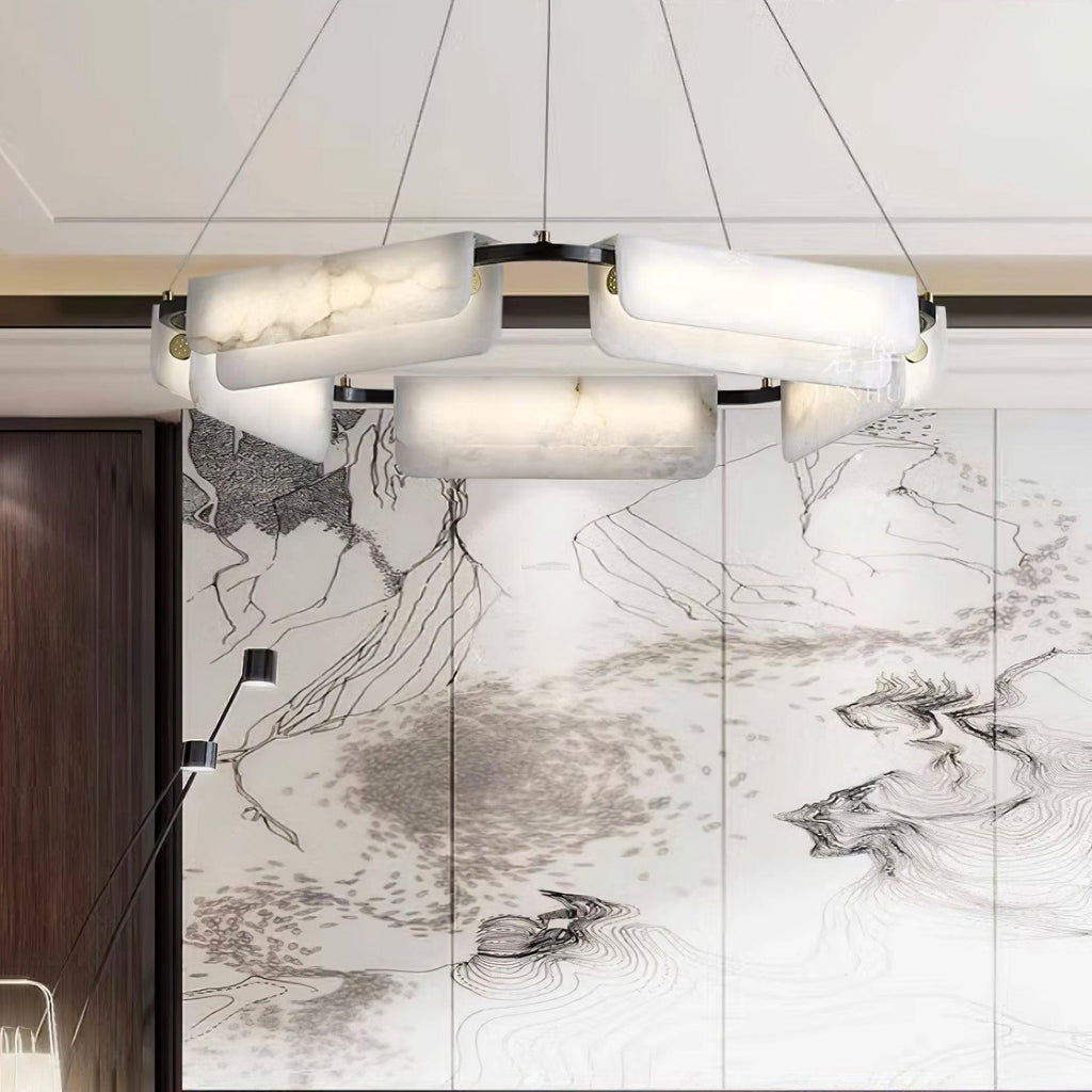 Delia Round Alabaster Chandelier