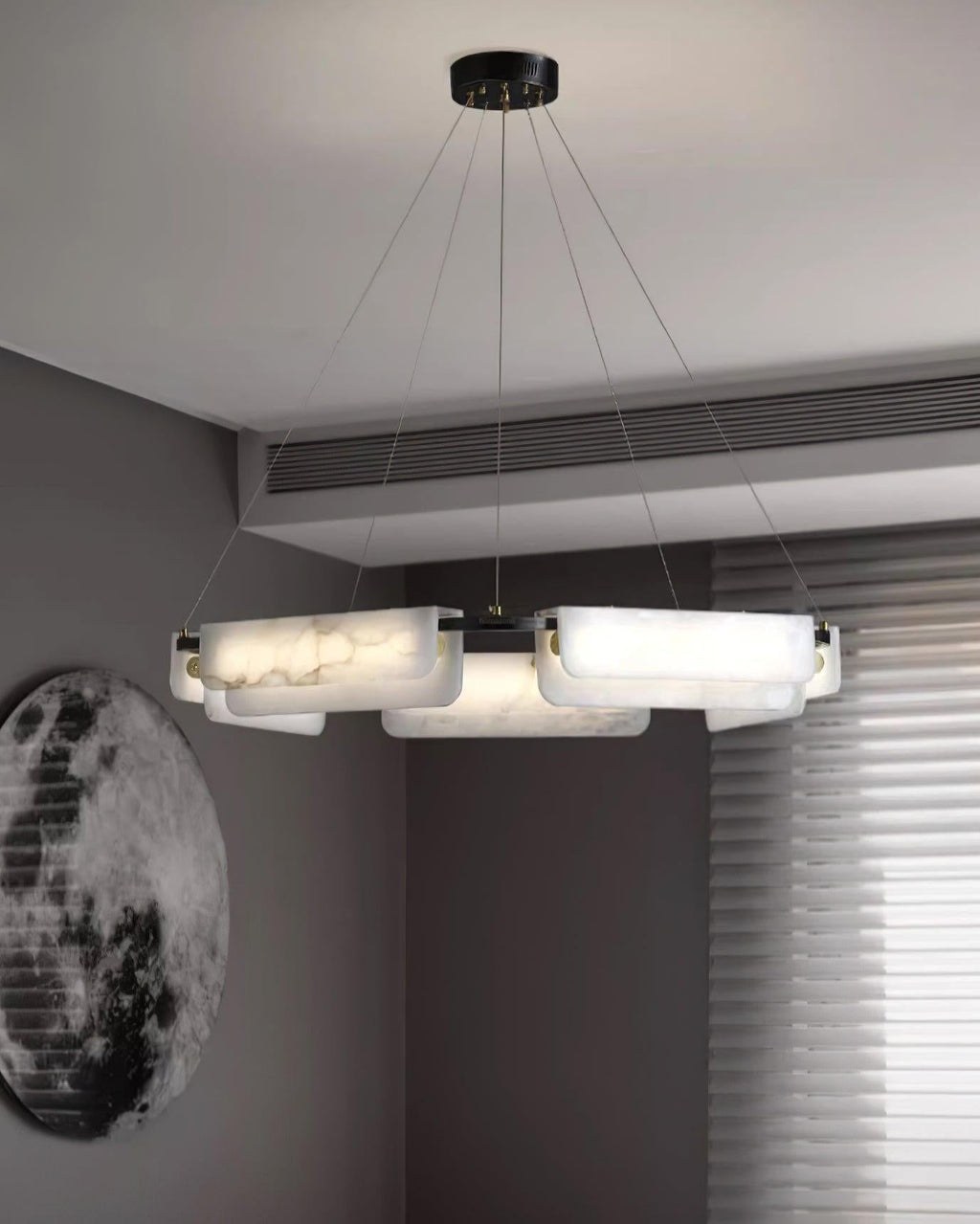 Delia Round Alabaster Chandelier