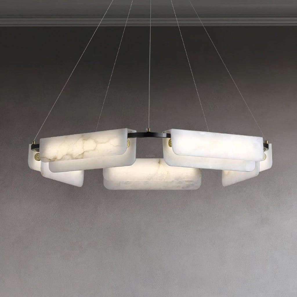 Delia Round Alabaster Chandelier