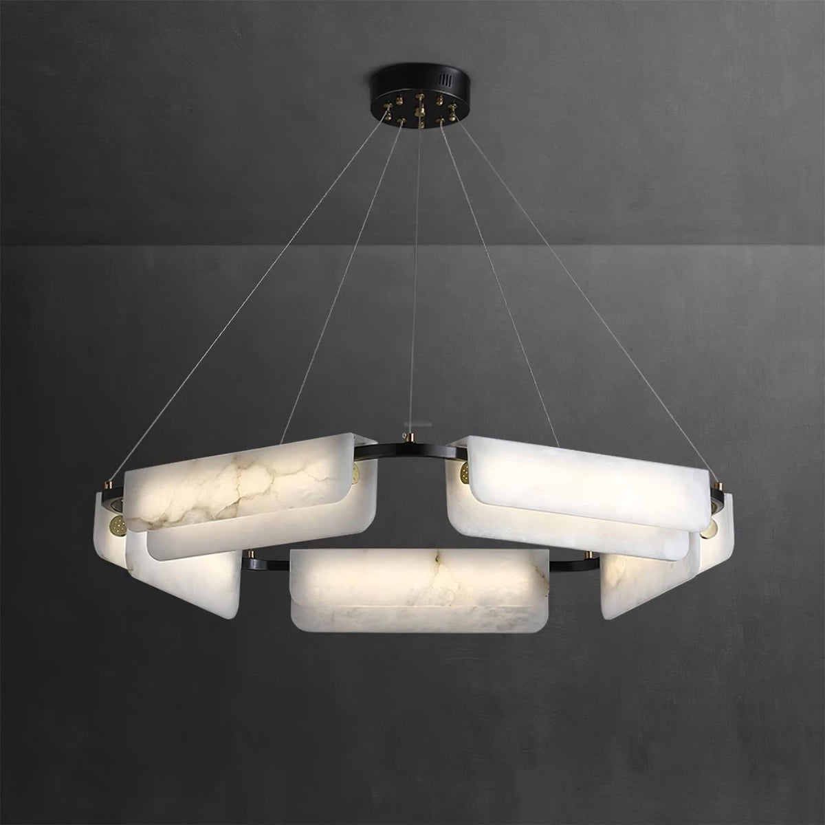 Delia Round Alabaster Chandelier