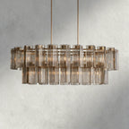 63" / Brass / Smoke Delsie Oval Chandelier 51", 63", 72"