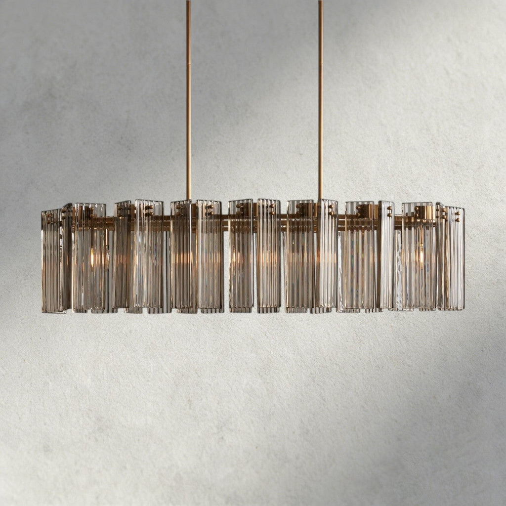 51" / Brass / Smoke Delsie Oval Chandelier 51", 63", 72"