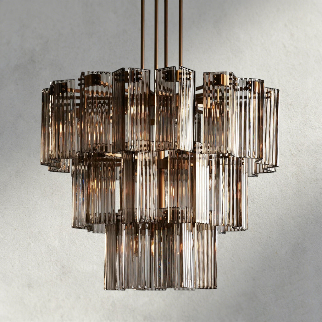 38" / Brass / Smoke Delsie Round Chandelier 38", 48", 60"