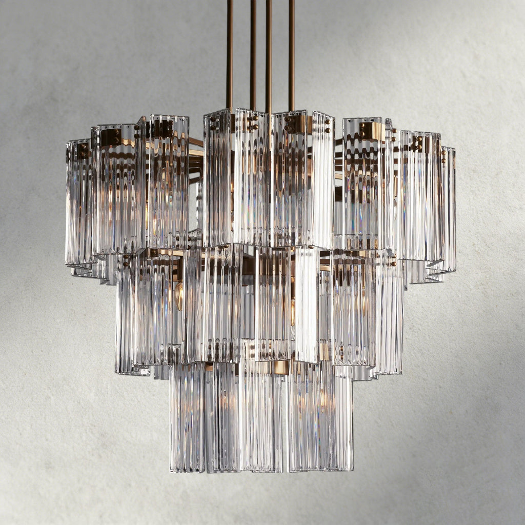 38" / Brass / Clear Delsie Round Chandelier 38", 48", 60"
