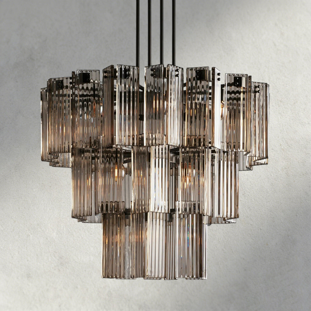 38" / Bronze / Smoke Delsie Round Chandelier 38", 48", 60"