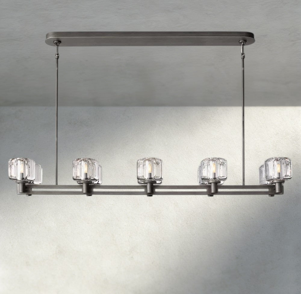 Demaret double Linear chandelier 54", 72"-chandelier-Manorlights