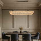 Owens Alabaster Linear Chandelier 39" detail view