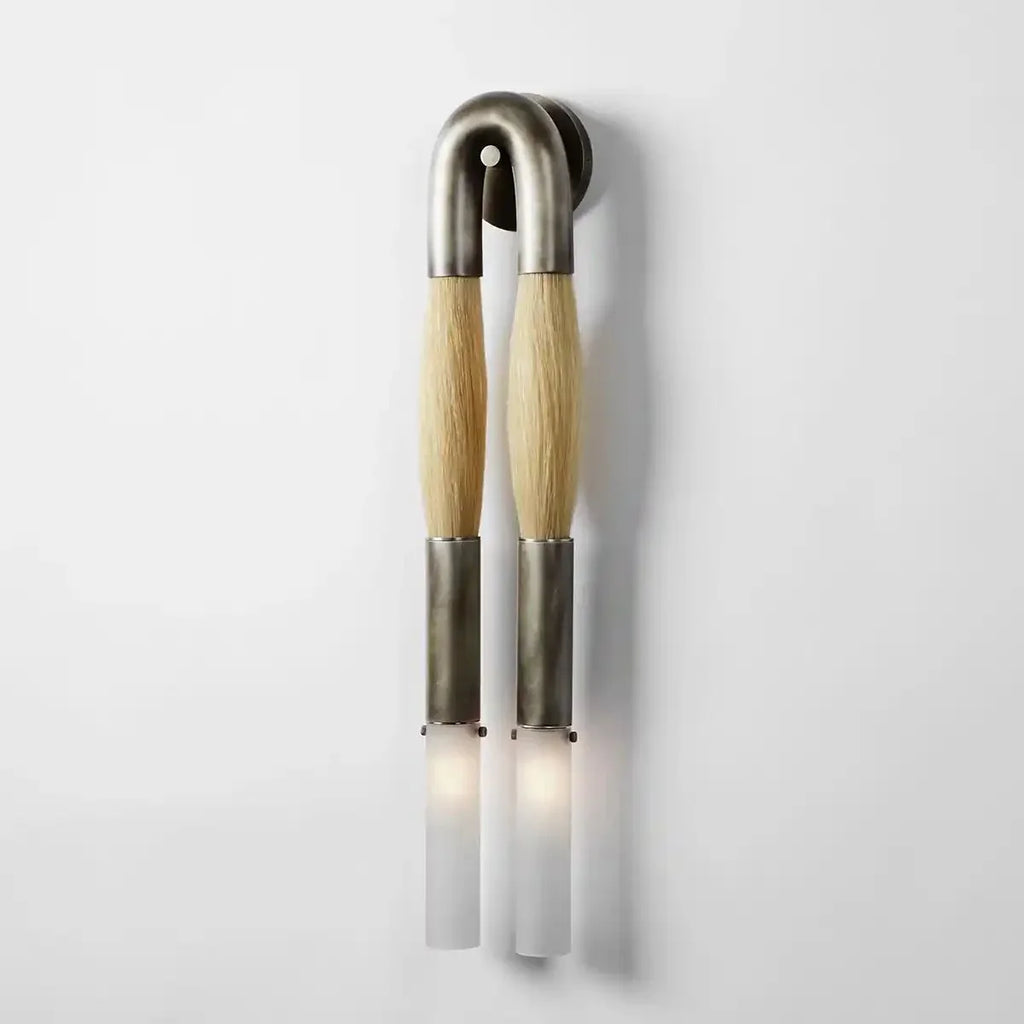Double Head Antonia Horsehair Sconce-Manorlights