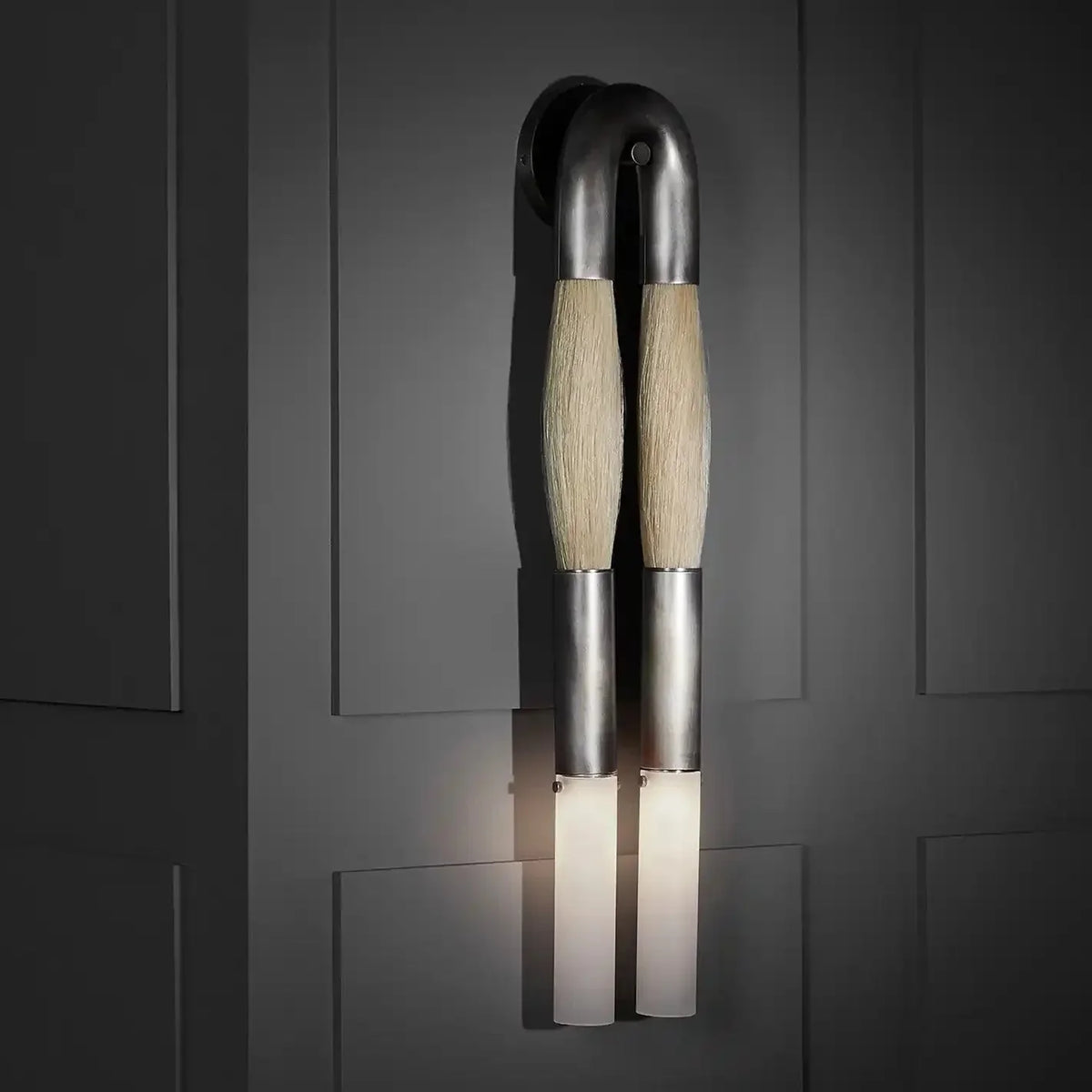 Double Head Antonia Horsehair Sconce-Manorlights