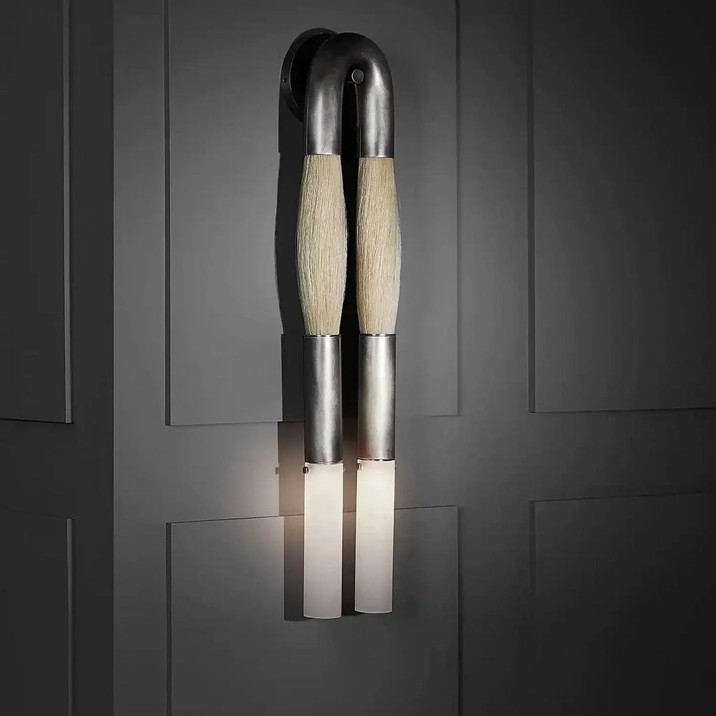 Double Head Antonia Horsehair Sconce-Manorlights