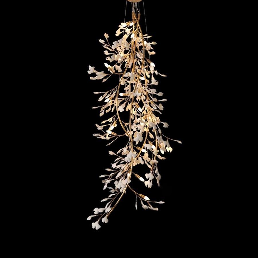 Drooping Ceramic Ginkgo Leaf Chandelier - SizeA -  Manorlights