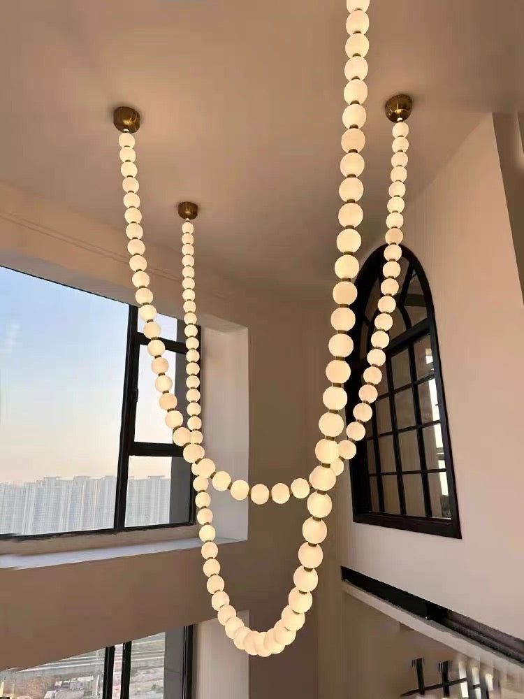 Modern Creative Pearl Necklace Chandelier-Chandeliers-Manorlights