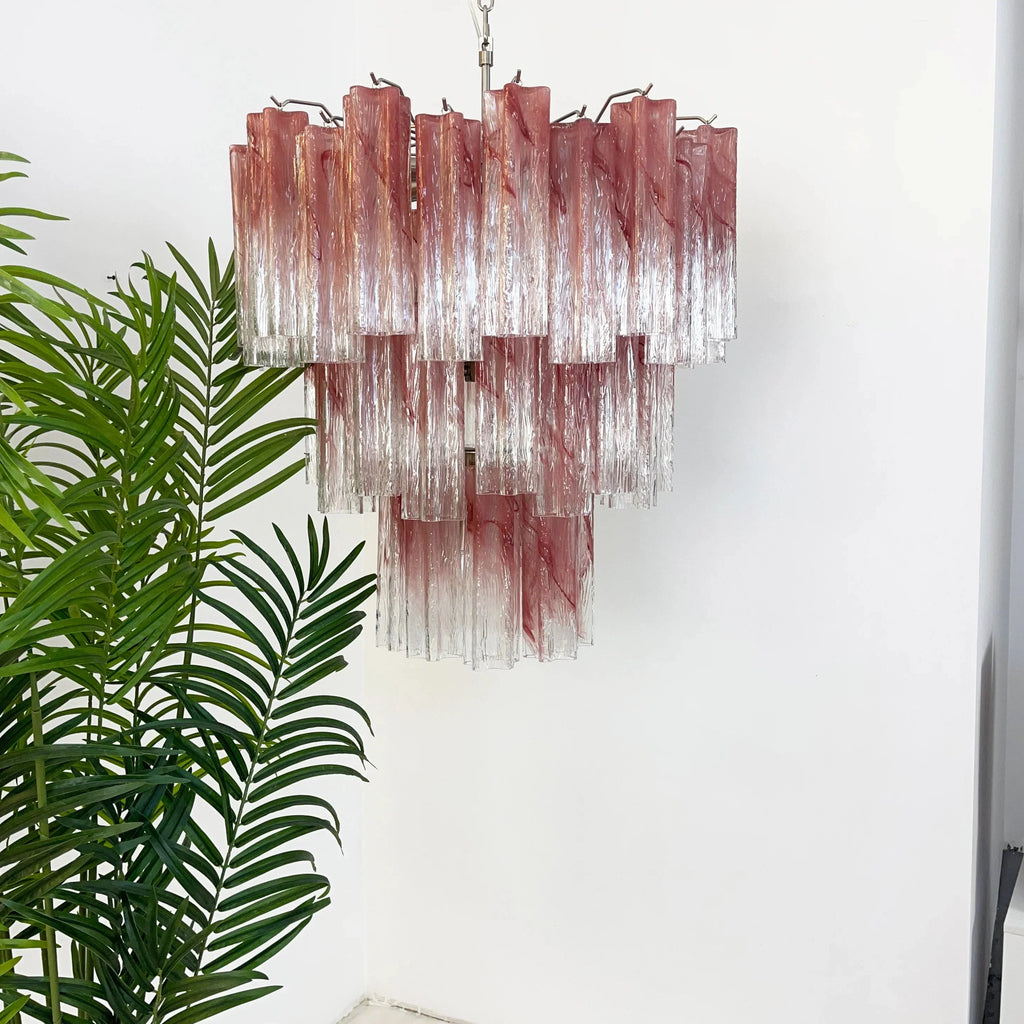 Elegant Murano Pink Rose Chandelier additional product view