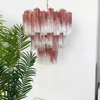 Elegant Murano Pink Rose Chandelier additional product view