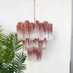 Elegant Murano Pink Rose Chandelier material and finish detail